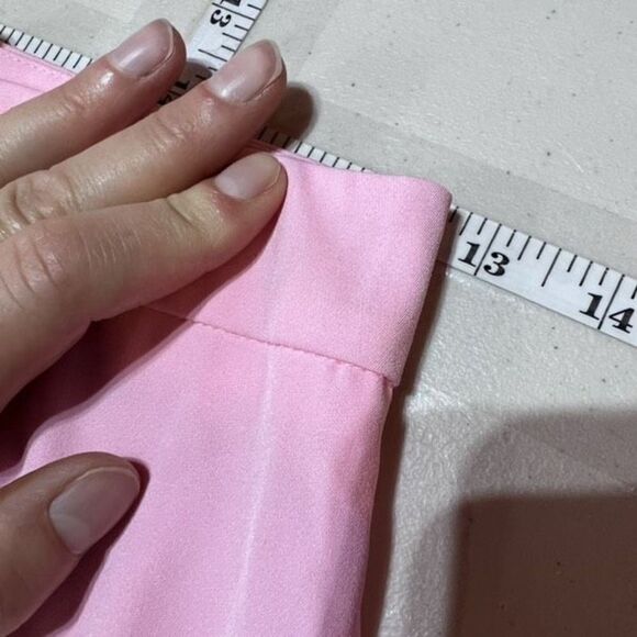 Tobi Women's Flat Front High Waisted Split Hem Stretch Skinny Pants Pink Size XS - Picture 9 of 11